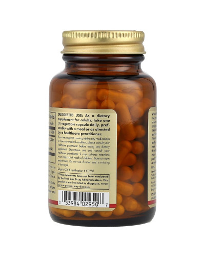 Вітамін В1 (тіамін), 100 мг, Vitamin B1, Solgar, 100 вегетаріанських капсул