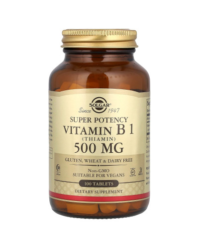 Вітамін В1 (Тіамін), 500 мг, Vitamin B1, Solgar, 100 таблеток Вітамін В1 (Тіамін), 500 мг, Vitamin B1, Solgar, 100 таблеток