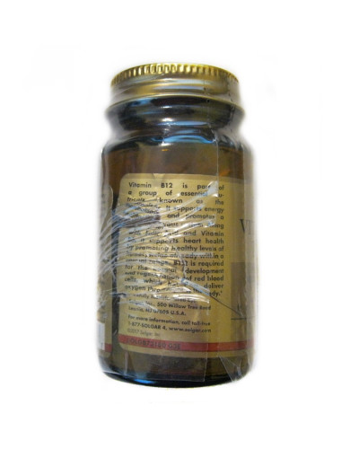 УЦІНКА Вітамін В12 (Ціанокобаламін), Vitamin B12, Solgar, 100 мкг, 100 таблеток (пошкоджена зовнішня плівка)
