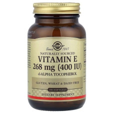 Вітамін Е, 268 мг (400 МО), Vitamin E, Solgar, 100 гелевих капсул