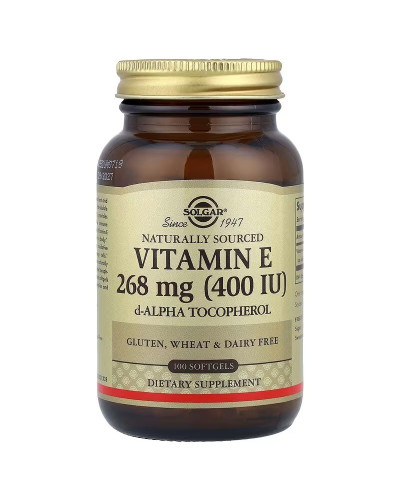 Вітамін Е, 268 мг (400 МО), Vitamin E, Solgar, 100 гелевих капсул