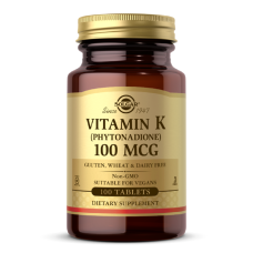 Витамин K, 100 мкг, Vitamin K, Solgar, 100 таблеток