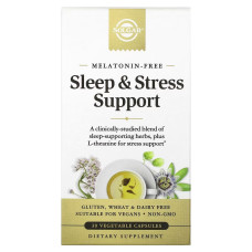 Поддержка сна и борьбы со стрессом, Sleep & Stress Support, Solgar, 30 вегетарианских капсул