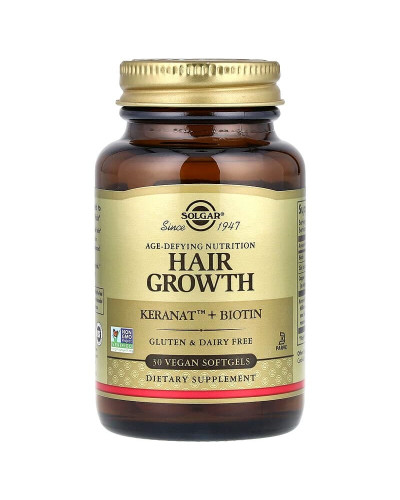 Засіб для росту волосся, Age-Defying Nutrition, Hair Growth, Solgar, 30 веганських капсул Засіб для росту волосся, Age-Defying Nutrition, Hair Growth, Solgar, 30 веганських капсул