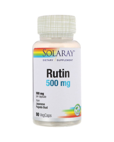 Рутин 500 мг, Rutin, Solaray, 90 вегетаріанських капсул
