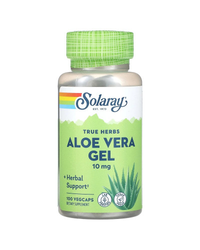 Алоэ вера, концентрированный гель, 10 мг, Aloe Vera Gel, Solaray, 100 вегетарианских капсул