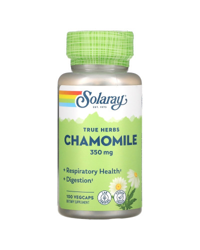 Ромашка, 350 мг, Chamomile, Solaray, 100 вегетарианских капсул