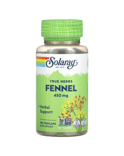 Фенхель, 450 мг, Fennel, Solaray, 100 вегетаріанських капсул