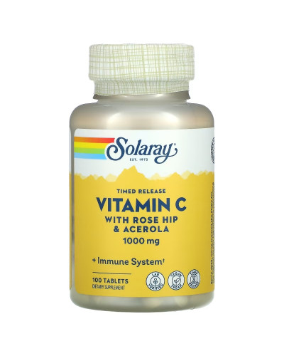 Вітамін С Двофазного Вивільнення, Vitamin C, Solaray, 1000 мг, 100 Таблеток