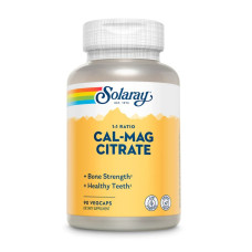 Кальций И Магний, Cal-Mag Citrate, High Potency, Solaray, 90 Капсул