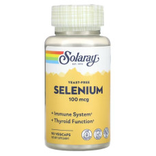 Селен бесдрожжевой, 100 мкг, Yeast-Free Selenium, Solaray, 90 вегетарианских капсул.