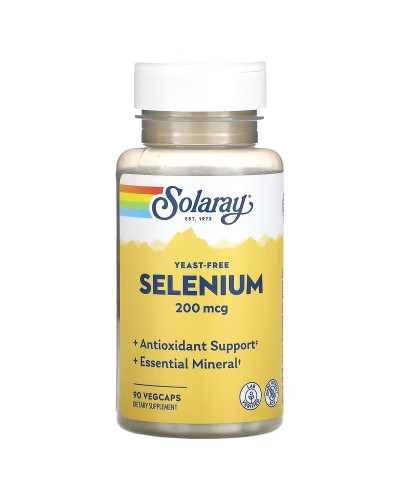 Селен бездрожжевий, 200 мкг, Yeast-Free Selenium, Solaray, 90 вегетаріанських капсул