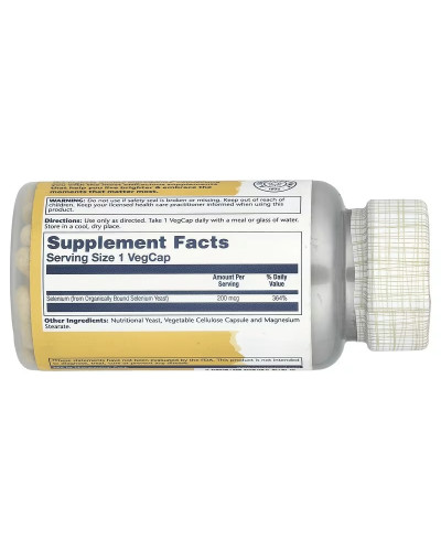 Селен високоефективний, 200 мкг, Selenium, High Potency, Solaray, 100 вегетаріанських капсул