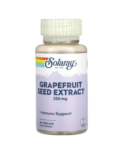 Экстракт семян грейпфрута, 250 мг, Grapefruit Seed Extract, Solaray, 60 вегетарианских капсул.
