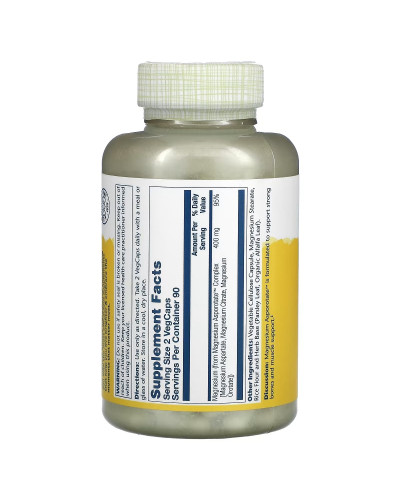 Аспартат Магния, Magnesium Asporotate, Solaray, 400 мг, 180 Капсул