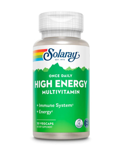 Мультивітаміни, без заліза, Once Daily High Energy Iron-Free, Solaray, 30 вегетаріанських капсул