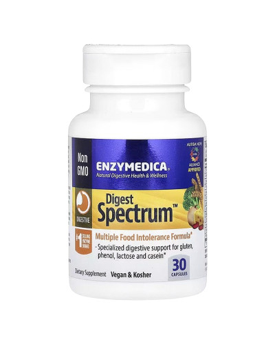 Пищеварительные ферменты, Digest Spectrum, Enzymedica, 30 капсул