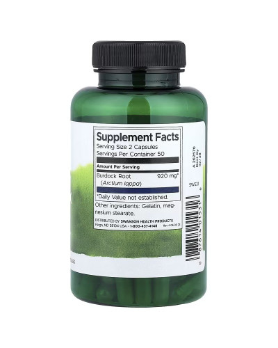 Корінь лопуха, 460 мг, Full Spectrum Burdock Root, Swanson, 100 капсул Корінь лопуха, 460 мг, Full Spectrum Burdock Root, Swanson, 100 капсул