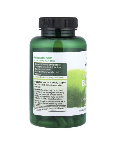 Корінь лопуха, 460 мг, Full Spectrum Burdock Root, Swanson, 100 капсул Корінь лопуха, 460 мг, Full Spectrum Burdock Root, Swanson, 100 капсул