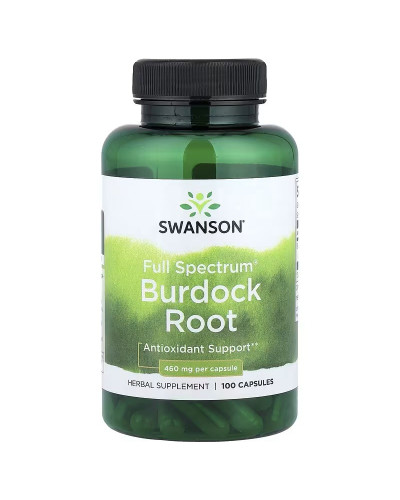 Корінь лопуха, 460 мг, Full Spectrum Burdock Root, Swanson, 100 капсул