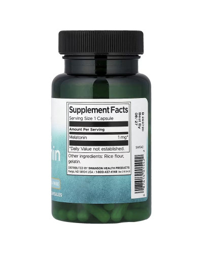Мелатонін, 1 мг, Low Dose Melatonin, Swanson, 120 капсул