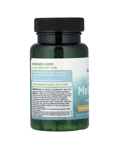Мелатонін, 1 мг, Low Dose Melatonin, Swanson, 120 капсул