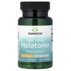 Мелатонін, 1 мг, Low Dose Melatonin, Swanson, 120 капсул