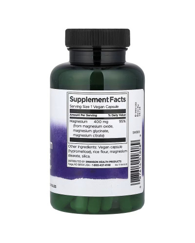 Магній трійний комплекс, 400 мг, Triple Magnesium Complex, Swanson, 100 веганських капсул Магній трійний комплекс, 400 мг, Triple Magnesium Complex, Swanson, 100 веганських капсул