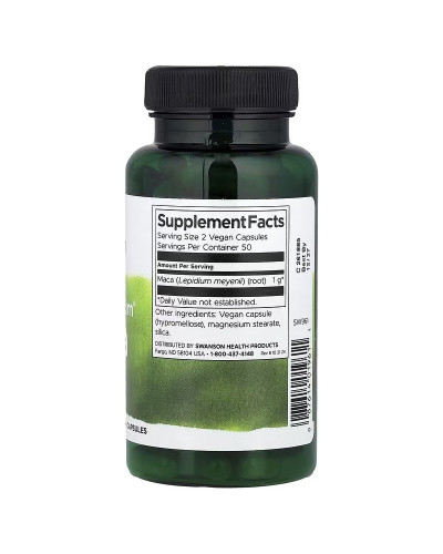 Maca, 500 мг, Full Spectrum Maca, Swanson, 100 веганських капсул Maca, 500 мг, Full Spectrum Maca, Swanson, 100 веганських капсул
