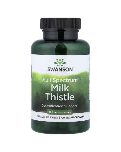 Розторопша, 500 мг, Full Spectrum Milk Thistle, Swanson, 100 веганських капсул
