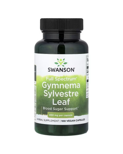 Джимнема Сільвестра, 400 мг, Full Spectrum Gymnema Sylvestre Leaf, Swanson, 100 веганських капсул