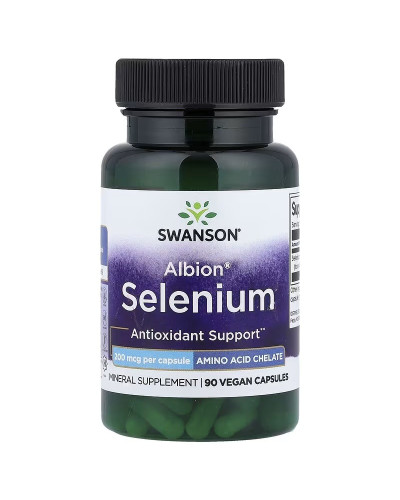 Селен, 200 мкг, Albion Selenium, Swanson, 90 веганських капсул