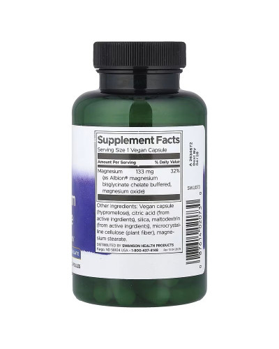 Магній гліцинат, 133 мг, Albion, Magnesium Glycinate, Swanson, 90 веганських капсул