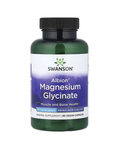 Магній гліцинат, 133 мг, Albion, Magnesium Glycinate, Swanson, 90 веганських капсул