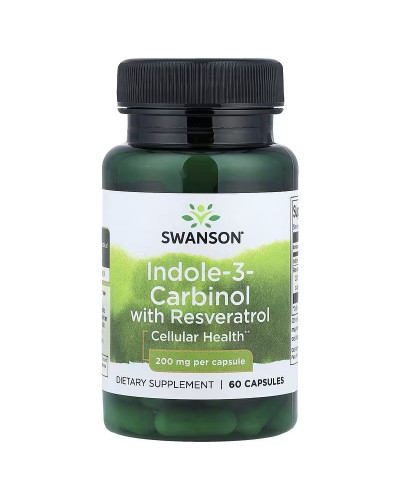 Індол-3-карбінол з ресвератролом, Indole-3-Carbinol with Resveratrol, Swanson, 60 капсул