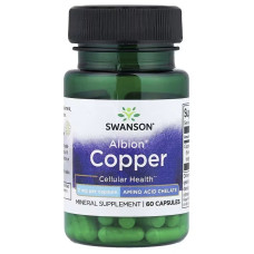 Медь, 2 мг, Albion Copper, Swanson, 60 капсул