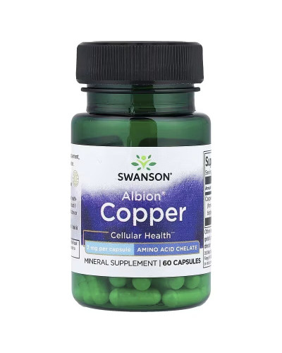 Медь, 2 мг, Albion Copper, Swanson, 60 капсул