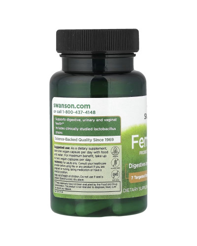 Пробіотик для жінок, 9,8 млрд КУО, FemFlora, Probiotic For Women, Swanson, 60 веганських капсул