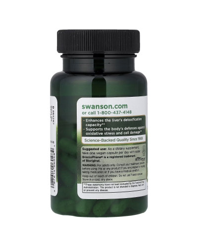 Сульфорафан із екстракту броколі, 400 мкг, Sulforaphane from Broccoli Sprout Extract, Swanson, 60 веганських капсул