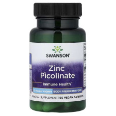 Цинк піколінат, 22 мг, Zinc Picolinate, Swanson, 60 веганських капсул