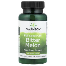 Гірка диня, 500 мг, Full Spectrum Bitter Melon, Swanson, 60 веганських капсул