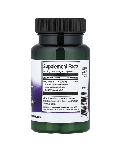 Магній трійний комплекс, 400 мг, Triple Magnesium Complex, Swanson, 30 веганських капсул Магній трійний комплекс, 400 мг, Triple Magnesium Complex, Swanson, 30 веганських капсул