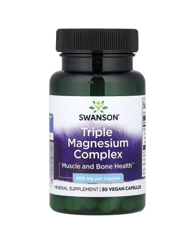 Магній трійний комплекс, 400 мг, Triple Magnesium Complex, Swanson, 30 веганських капсул