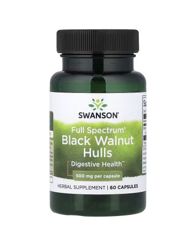Чорний горіх, 500 мг, Full Spectrum Black Walnut Hulls, Swanson, 60 капсул