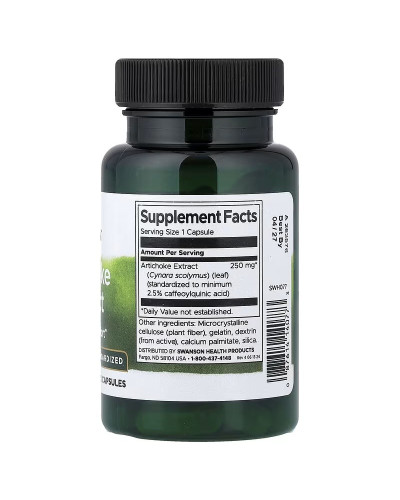 Артишок, 250 мг, Artichoke Extract, Swanson, 60 капсул