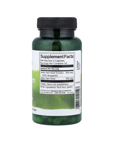 Дикий Ямс, Wild Yam Root, Swanson, 100 капсул