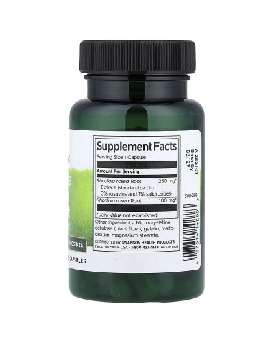 Родіола розова, Rhodiola Rosea Extract, Swanson, 60 капсул