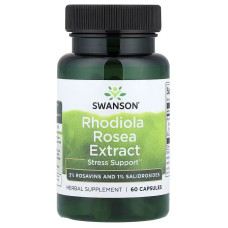 Родіола розова, Rhodiola Rosea Extract, Swanson, 60 капсул