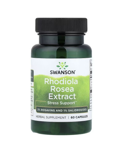 Родіола розова, Rhodiola Rosea Extract, Swanson, 60 капсул