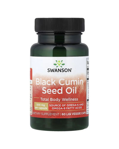Олія насіння чорного тмина, Black Cumin Seed Oil, Swanson, 60 вегетаріанських капсул